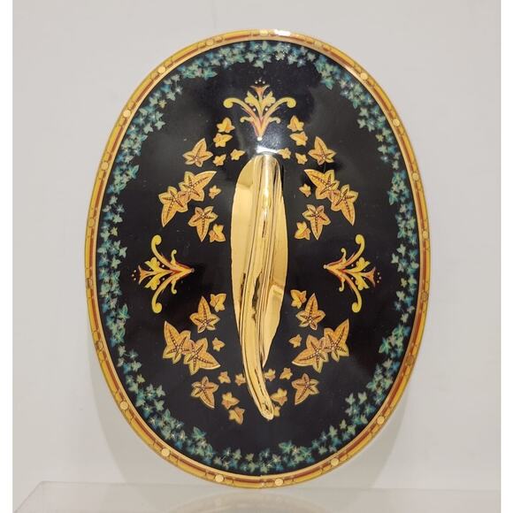 Rutherford Gold Ivy Italy Black Gold Teapot 10" - Picture 9 of 14